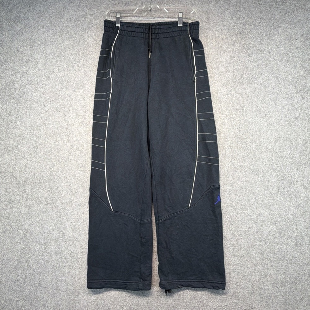 Air Jordan Sweatpants Mens Sz Medium Black Wide Leg Baggy Jumpman Y2K
